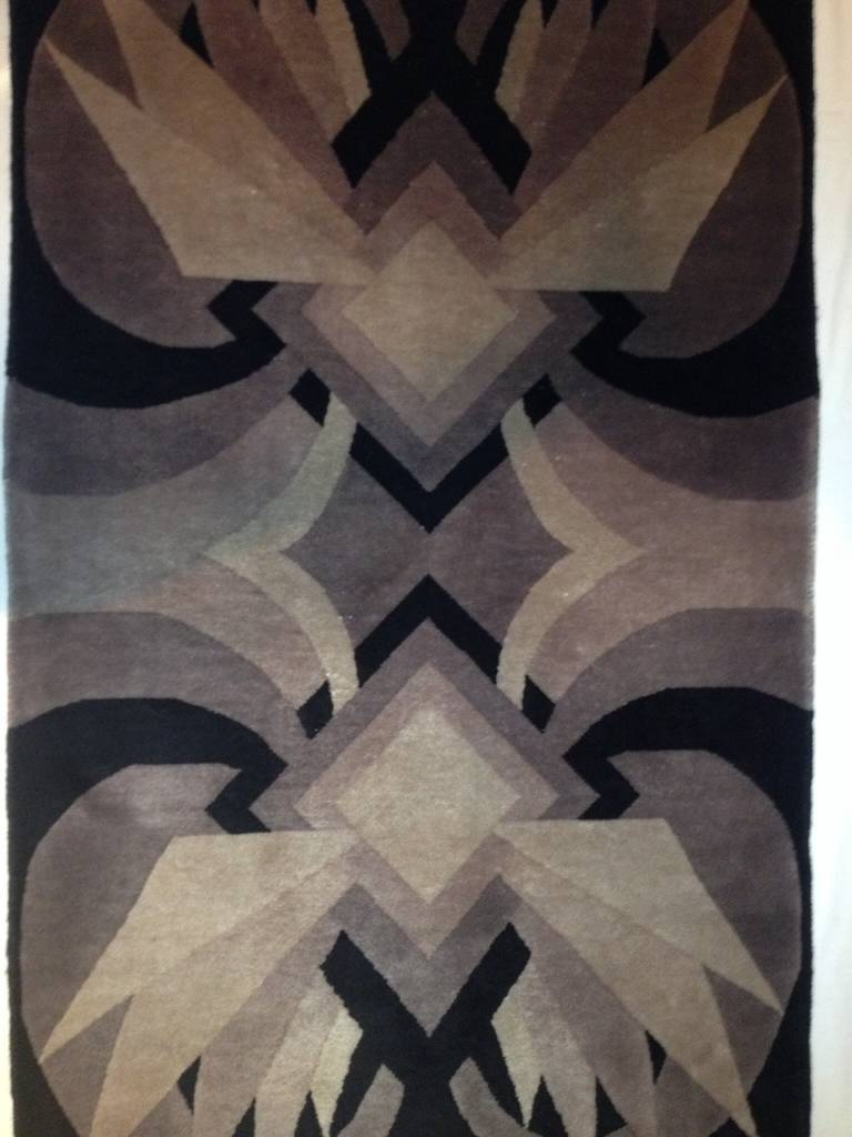 Rare Art Deco Geometric Handmade Wool Rug at 1stDibs art deco rugs