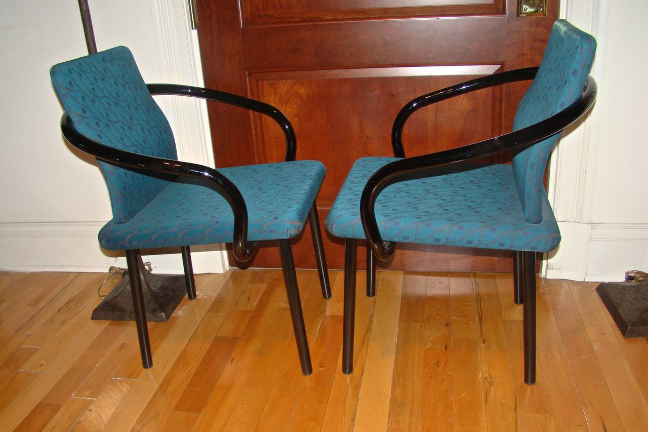 Ettore Sottsass Pair of Mandarin Sculptural Armchairs by Knoll at 1stDibs