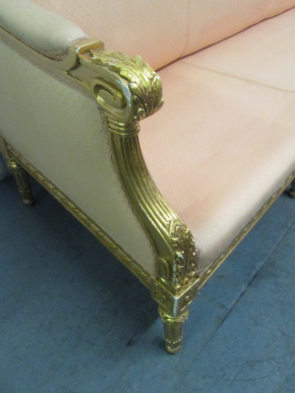 Gilt Louis XIV Style Sofa For Sale at 1stdibs
