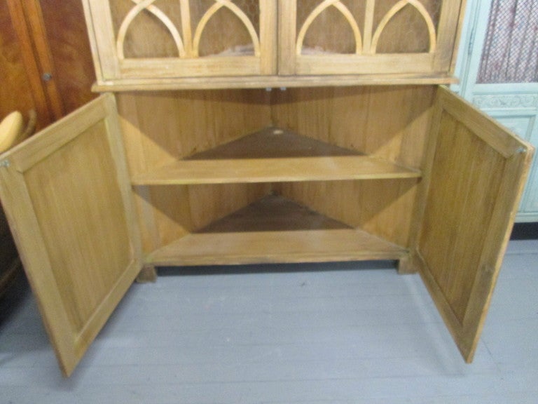 Large French Country Corner Cupboard at 1stDibs