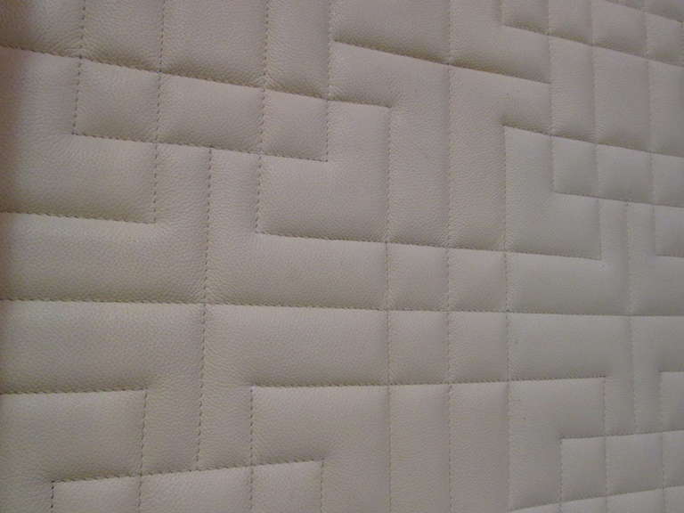 Tall Quilted Leather Queen Headboard For Sale at 1stdibs