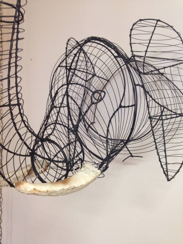 Stunning Elephant Wire Wall Sculpture at 1stDibs elephant wire