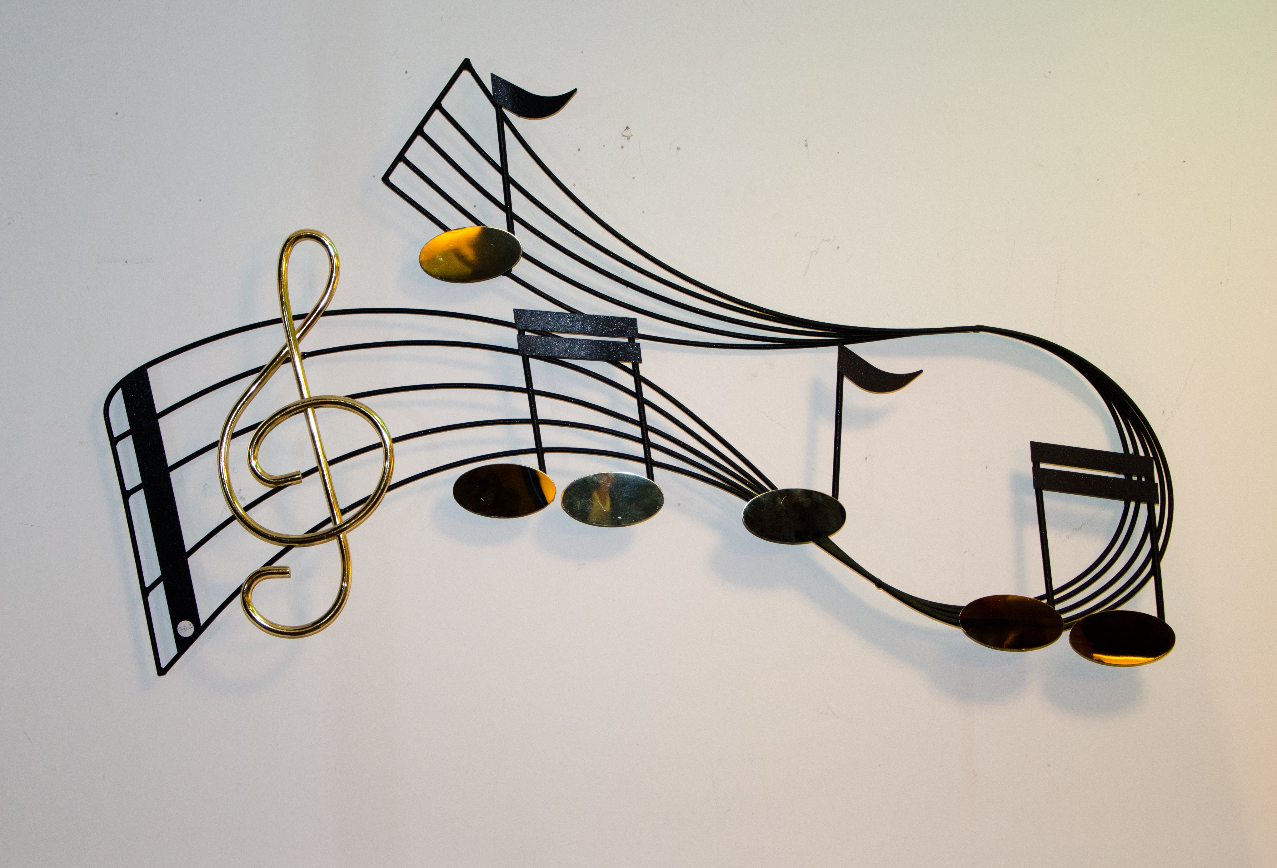 Metal Wall Sculpture Musical Notes at 1stDibs