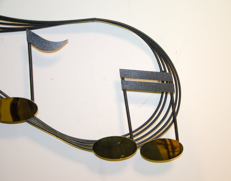 Metal Wall Sculpture Musical Notes at 1stDibs musical wall sculptures
