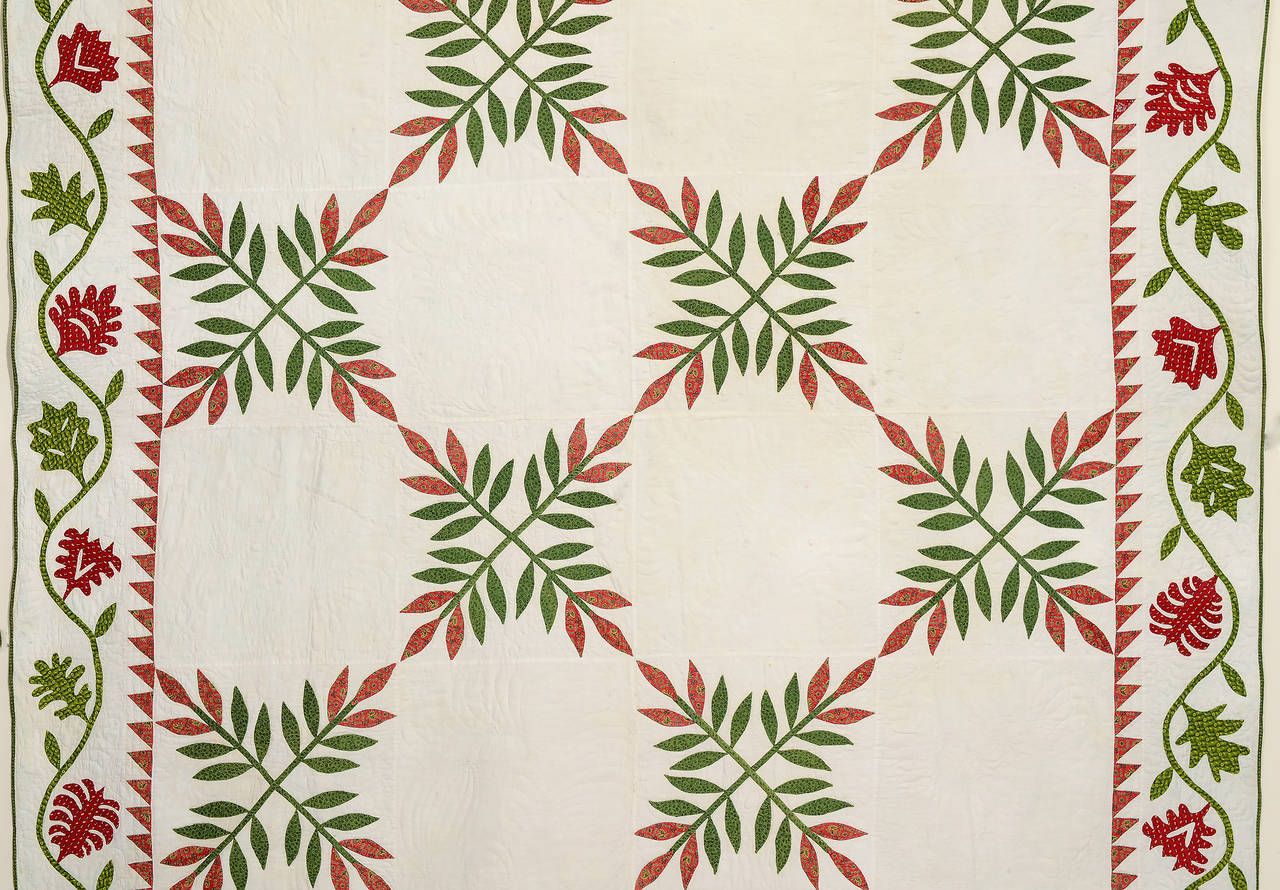 Laurel Leaf Quilt at 1stDibs