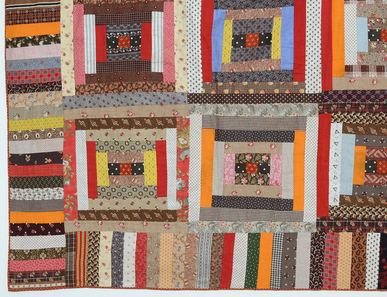 Courthouse Steps Log Cabin Quilt For Sale at 1stDibs log cabin quilts for sale