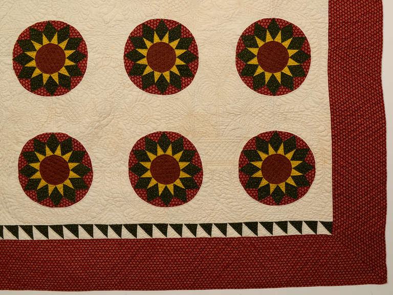 Rising Suns Quilt at 1stDibs rising sun quilt pattern