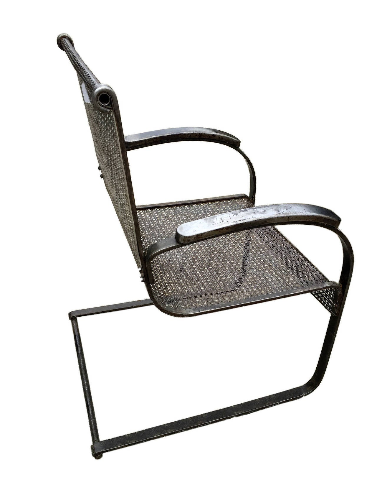 Rare and Unusual Pair of Outdoor Metal Armchairs For Sale at 1stDibs