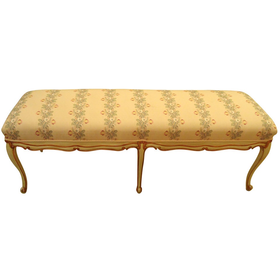 French Upholstered Bench with Back at 1stDibs french bench with back
