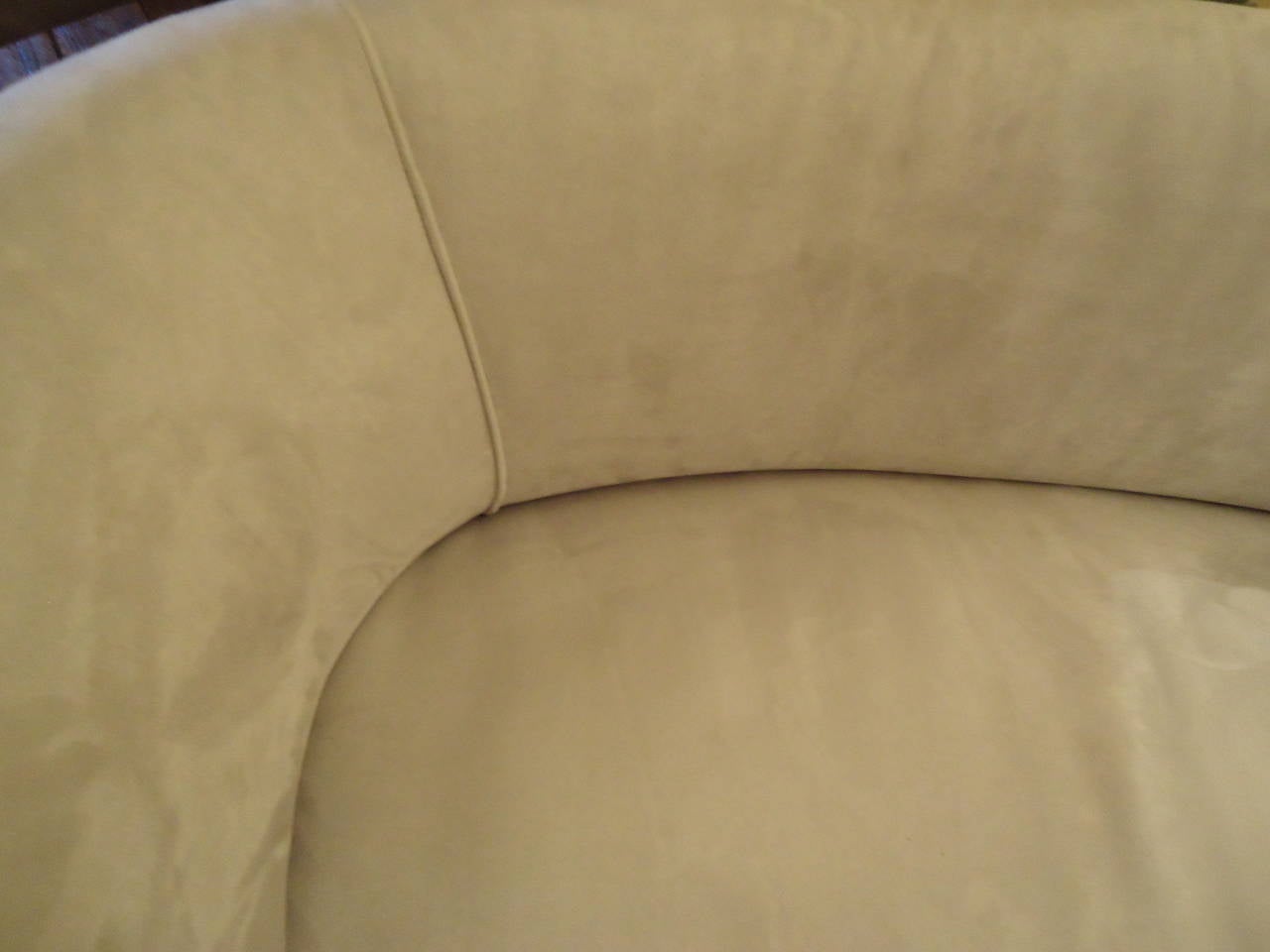 Curvy Grey Ultra Suede Loveseat or Settee at 1stDibs u shaped