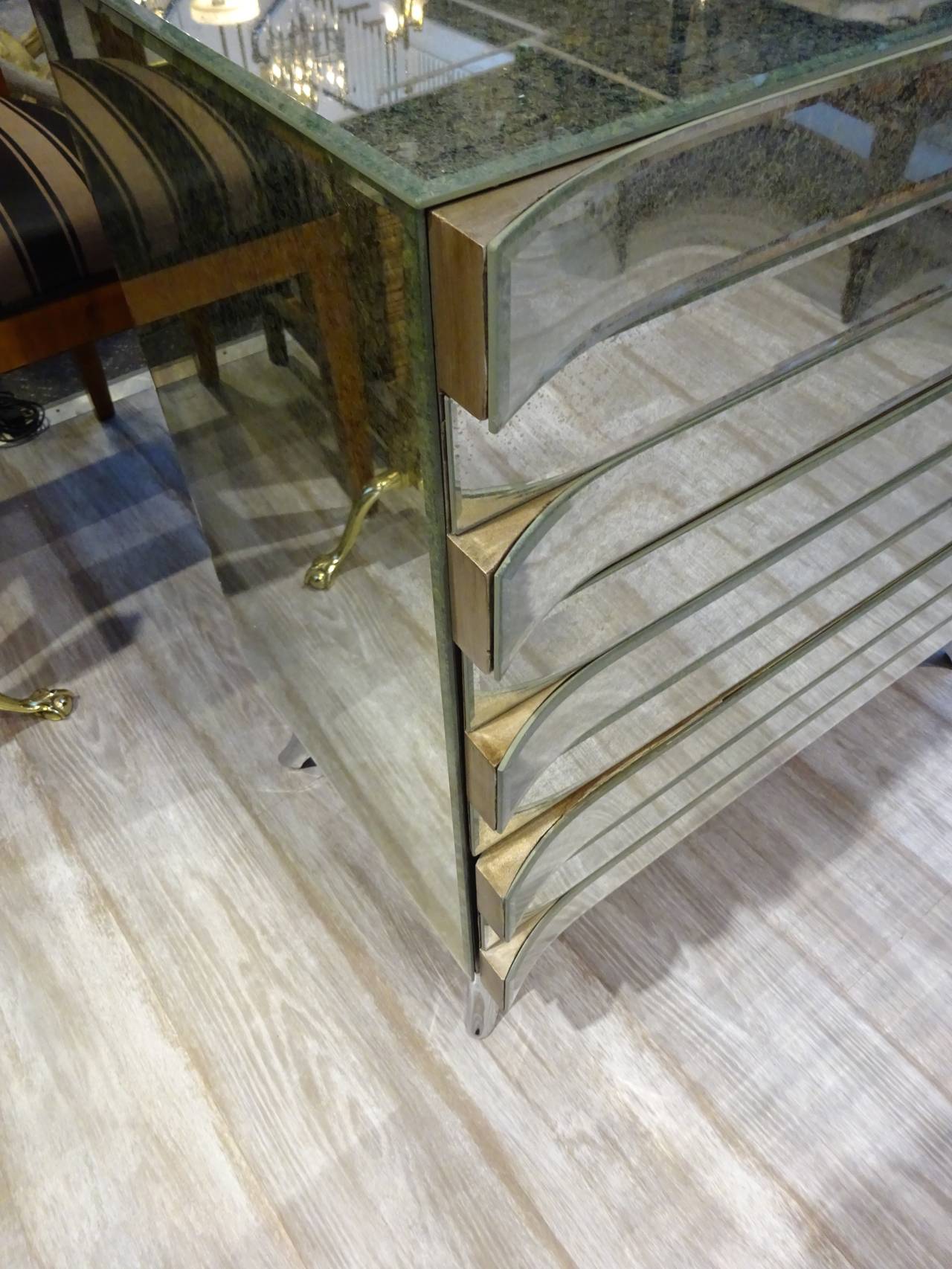Pair of Art Deco Style Mirrored Chests at 1stDibs