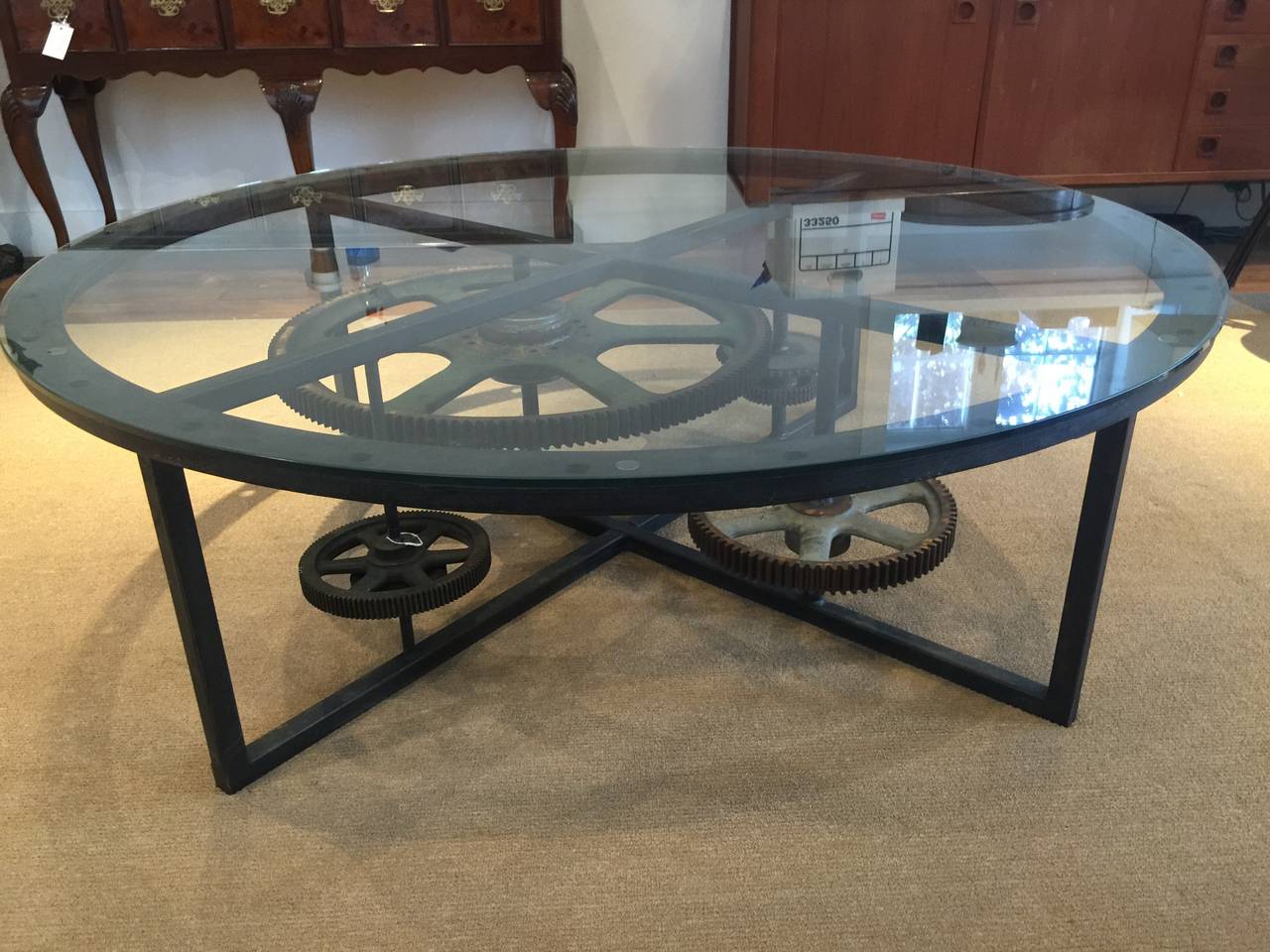 Large Industrial Coffee Table at 1stDibs