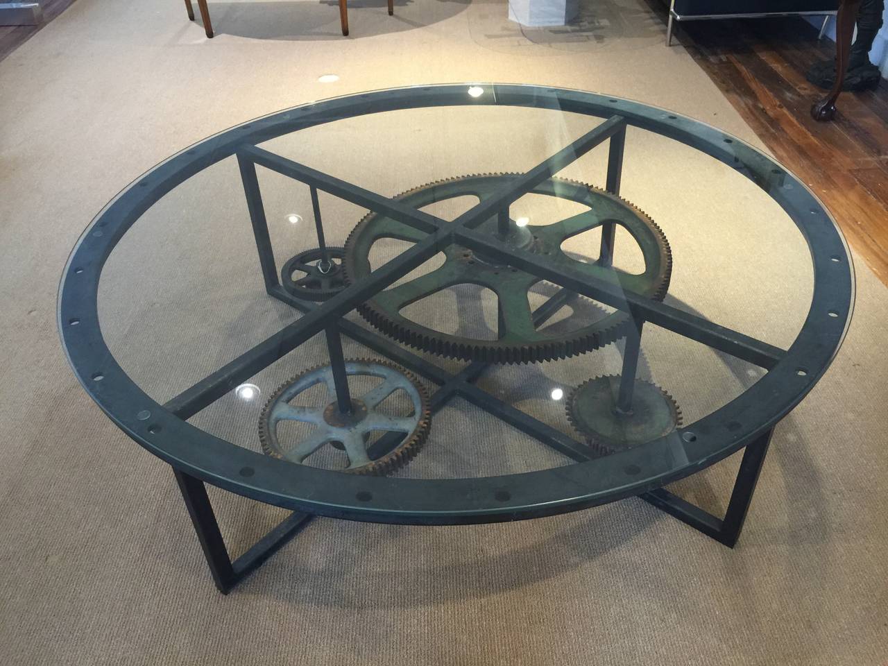 Large Industrial Coffee Table at 1stDibs