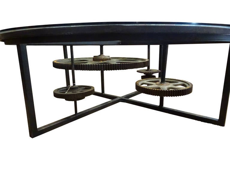 Large Industrial Coffee Table at 1stDibs