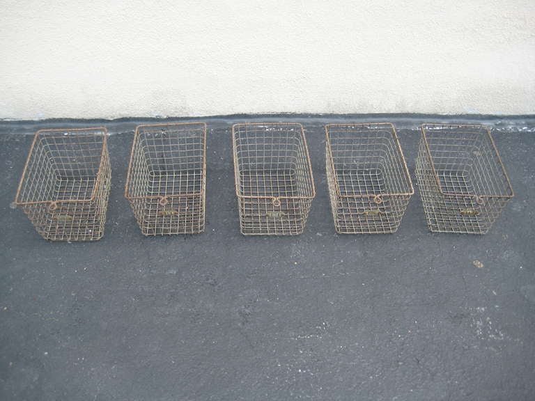 Antique Industrial Metal Locker Baskets For Sale at 1stdibs