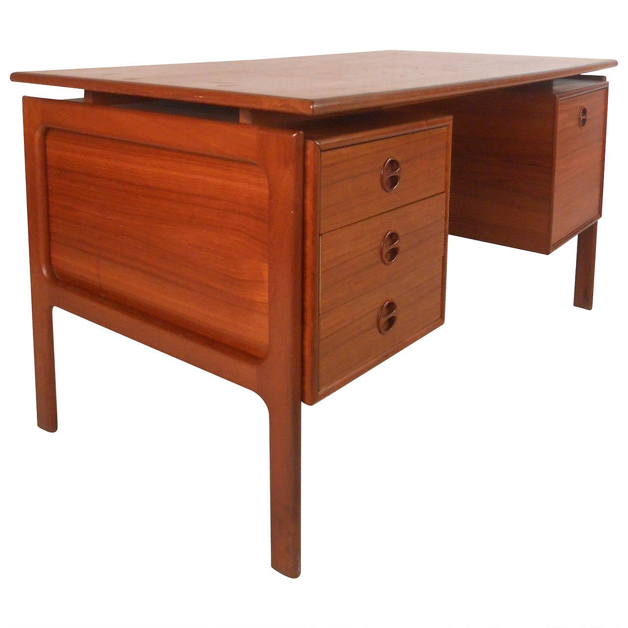 MidCentury Modern Danish Teak Executive Desk at 1stDibs danish