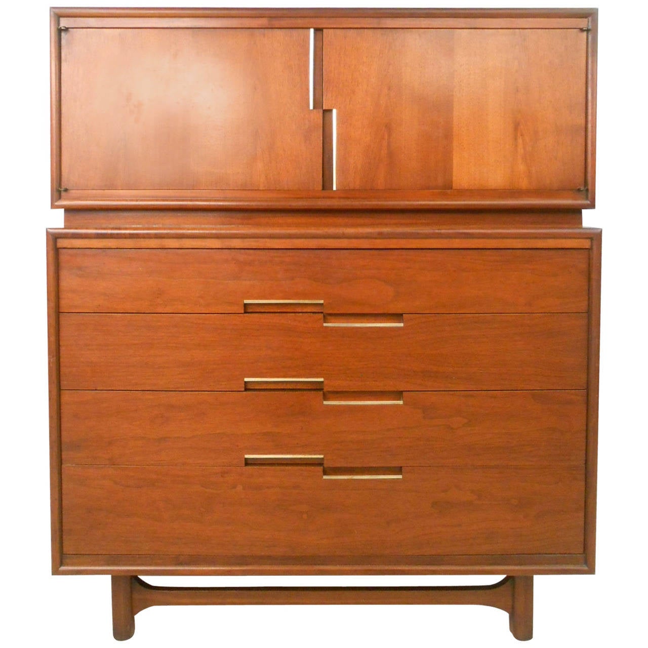 Unique MidCentury Modern Kent Coffey Style Highboy Dresser at 1stDibs