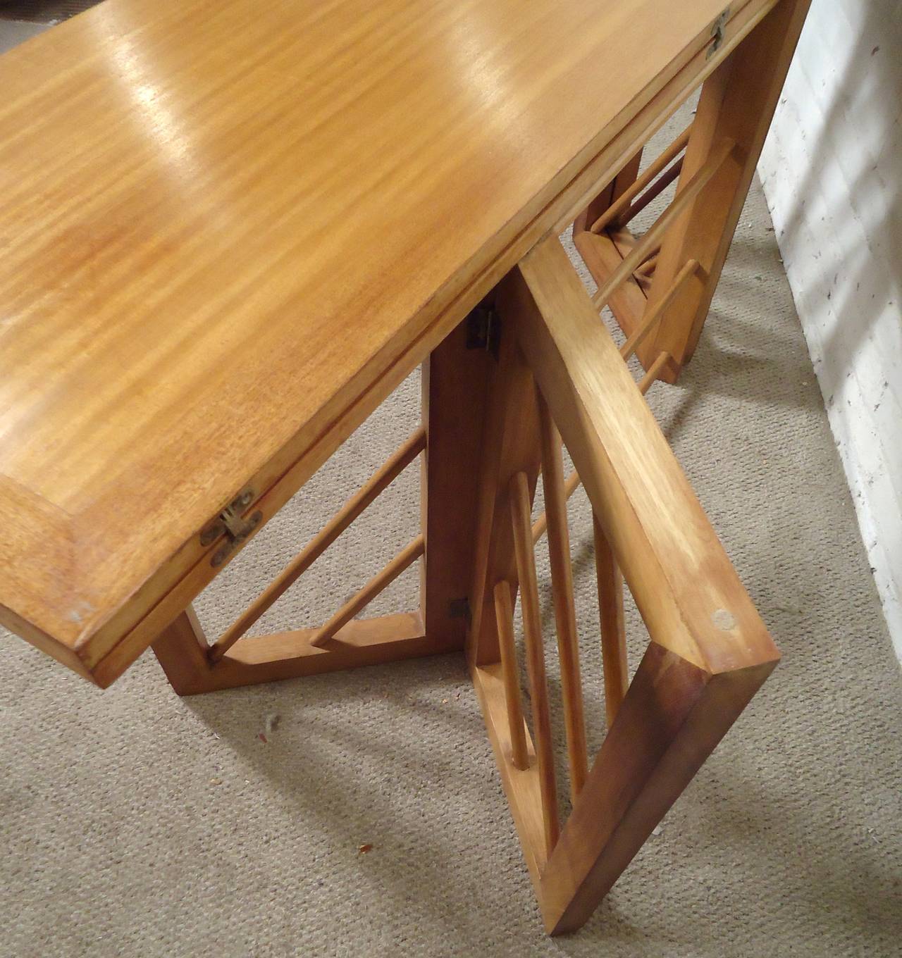 MidCentury Modern Folding Console or Dining Table at 1stDibs