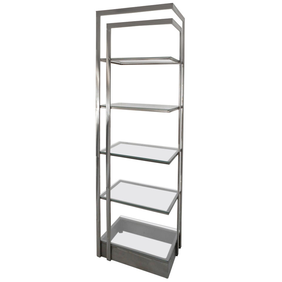 Contemporary Modern Freestanding Glass Bookcase or Étagère For Sale at