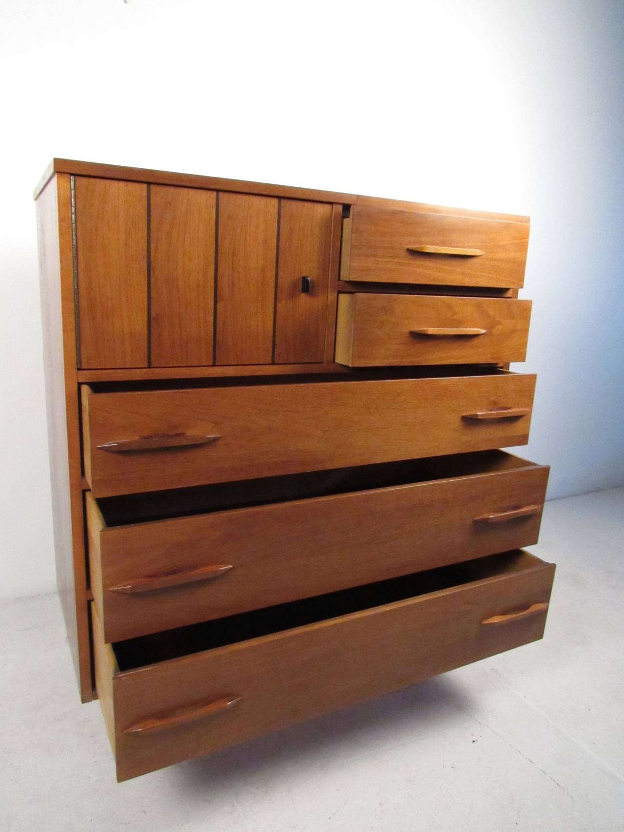 MidCentury Modern Highboy Dresser at 1stDibs mid century highboy dresser