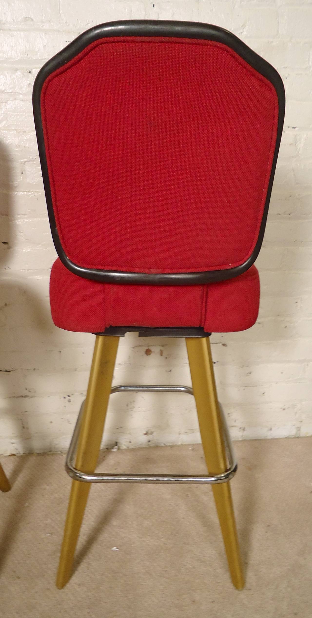 Vintage Casino Swivel Stools (pair) For Sale at 1stdibs
