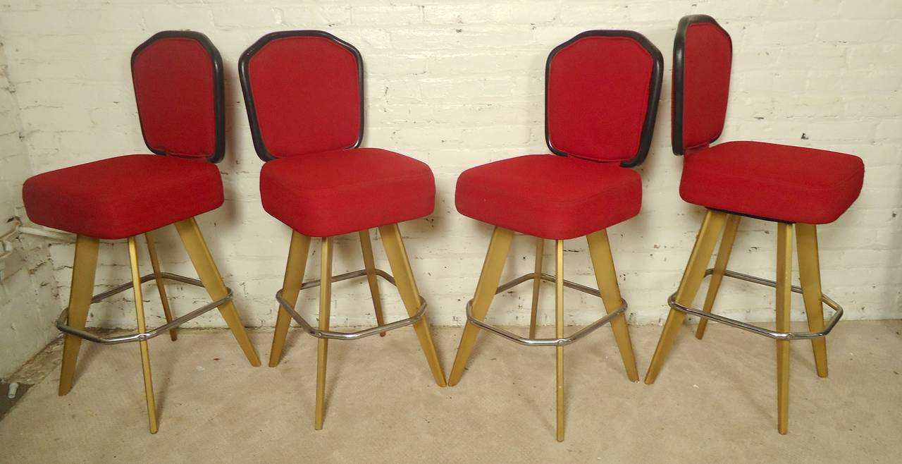 Vintage Casino Swivel Stools (pair) For Sale at 1stdibs