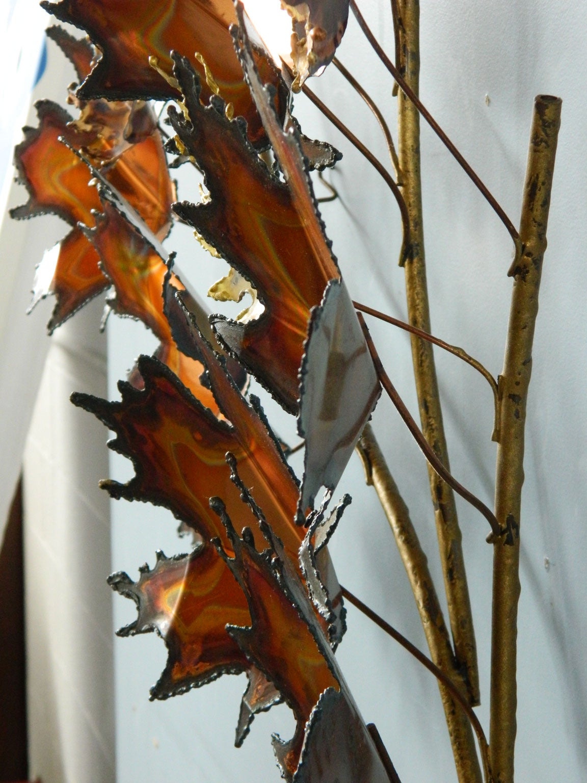 Metal Maple Tree Branch Wall Sculpture by Curtis Jere at 1stDibs