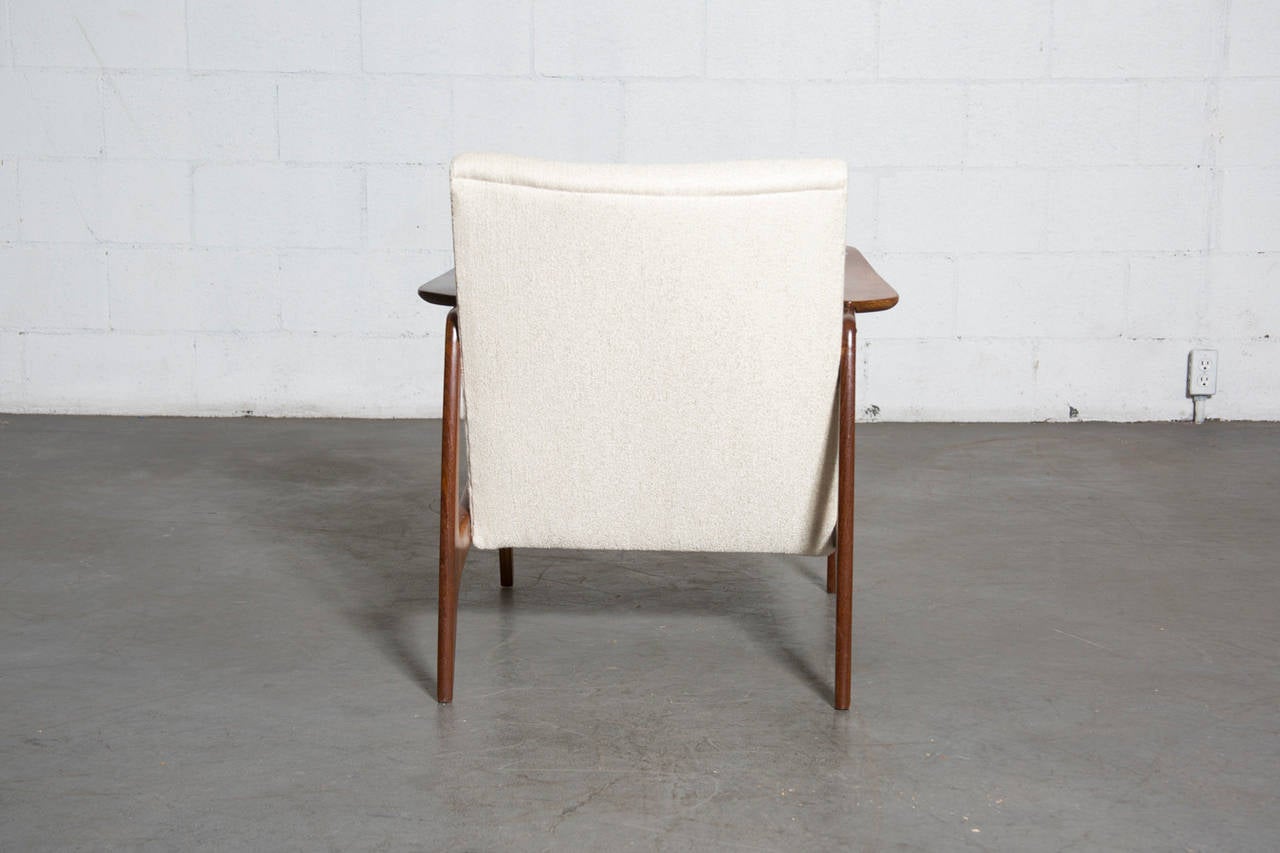 MidCentury Teak Upholstered Lounge Chair at 1stDibs