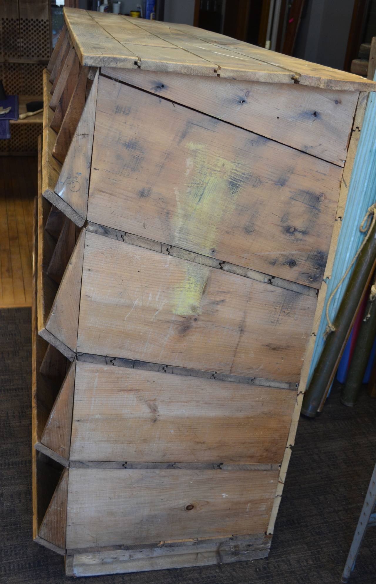 Storage Shelving Unit of Wood was Once Chicken Nesting Box at 1stdibs