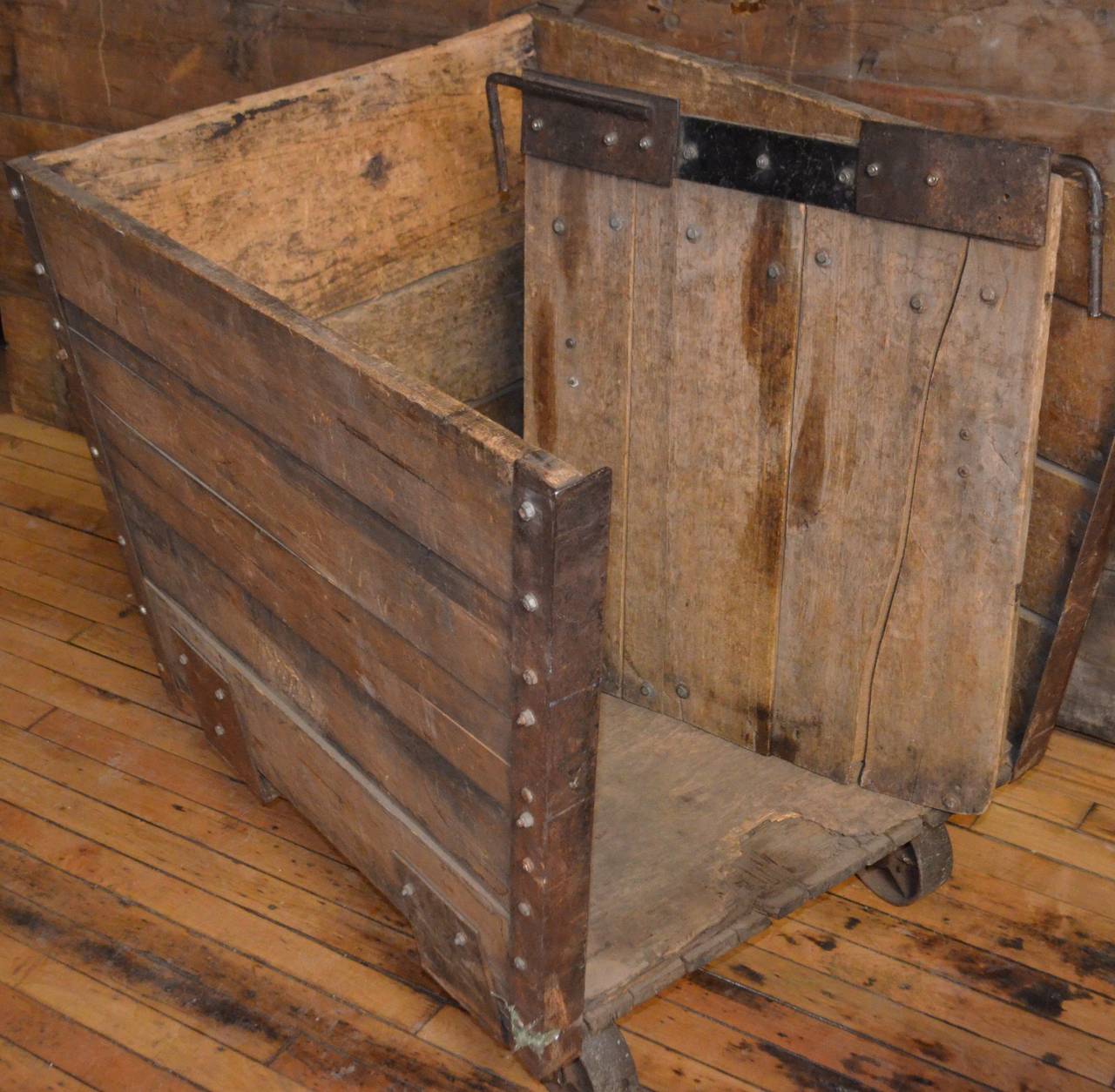 Late 1800s Wooden Coal Cart at 1stDibs