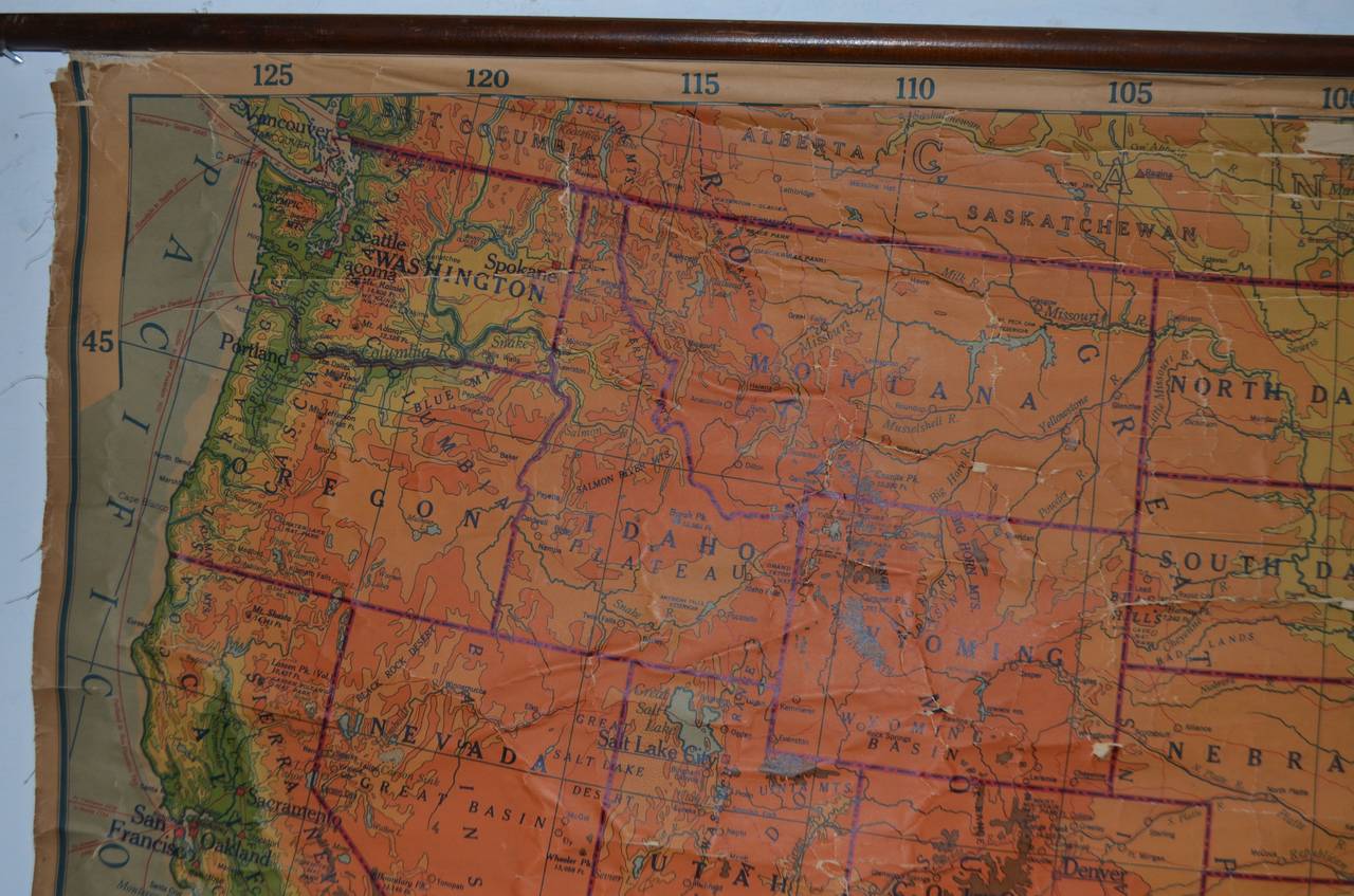 Map of the Contiguous United States, 1949 Edition at 1stdibs