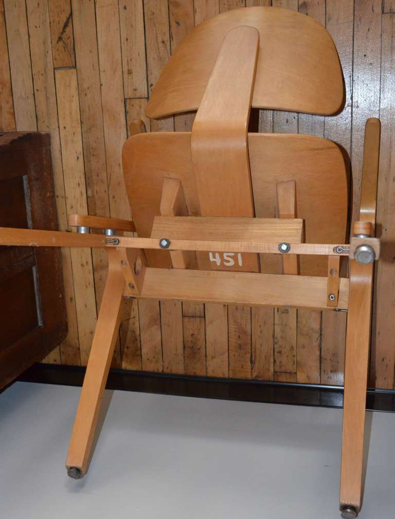 MidCentury Modern Armchair with Shaped Plywood Seat and Back at 1stDibs