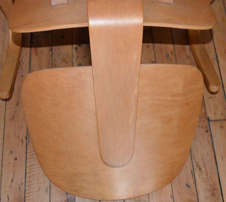 MidCentury Modern Armchair with Shaped Plywood Seat and Back at 1stDibs