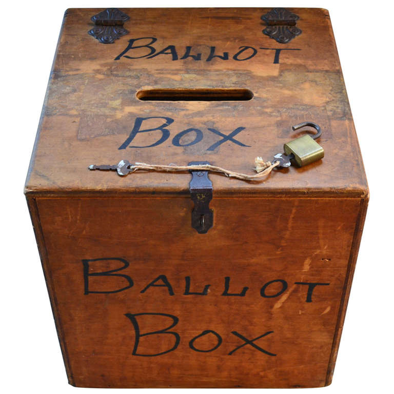 Ballot Box Handmade of Wood with Padlock and Key at 1stDibs