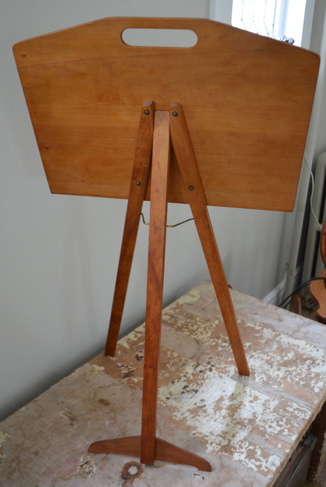 Midcentury Display Easel on Collapsible Stand at 1stDibs
