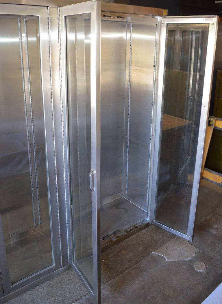 Stainless Steel Medical with Fulllength Glass Doors and Shelf