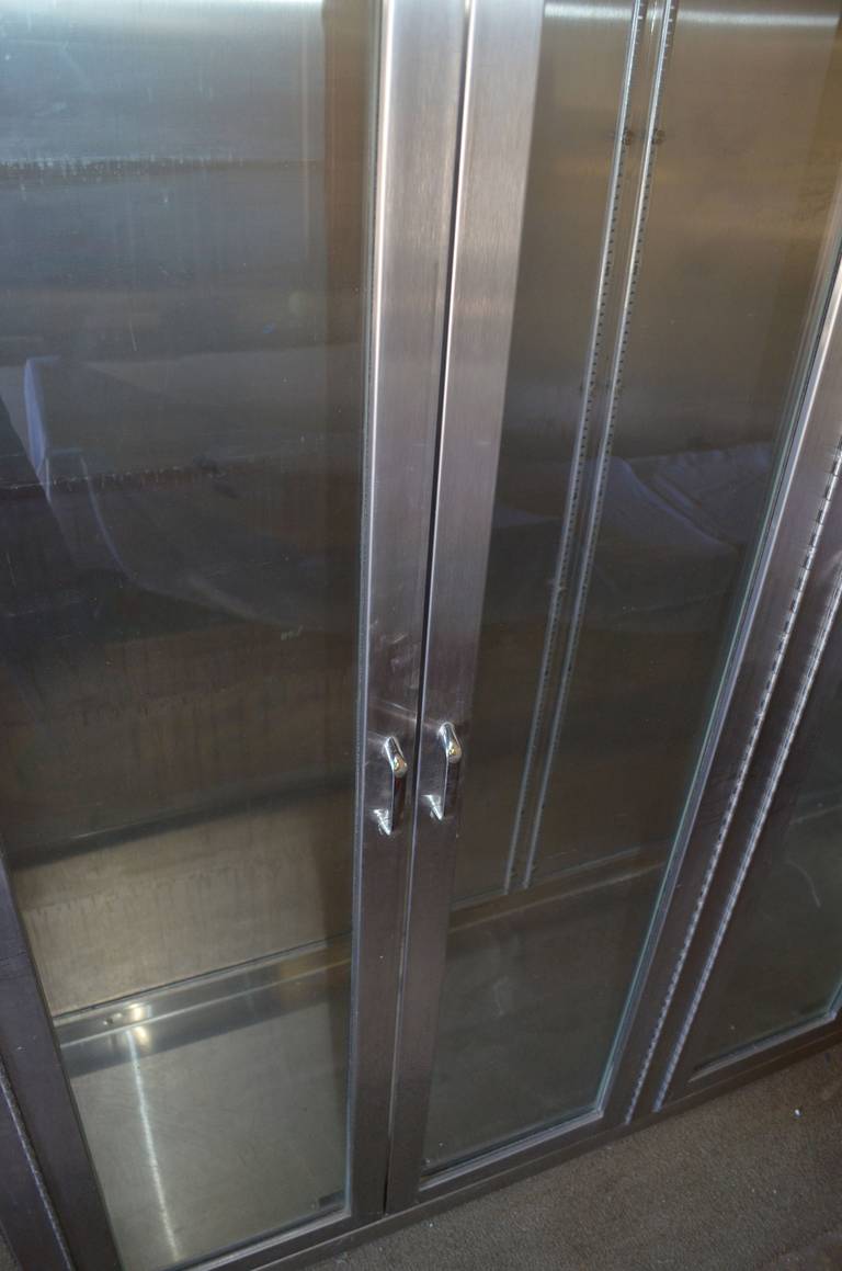 Stainless Steel Medical with Fulllength Glass Doors and Shelf