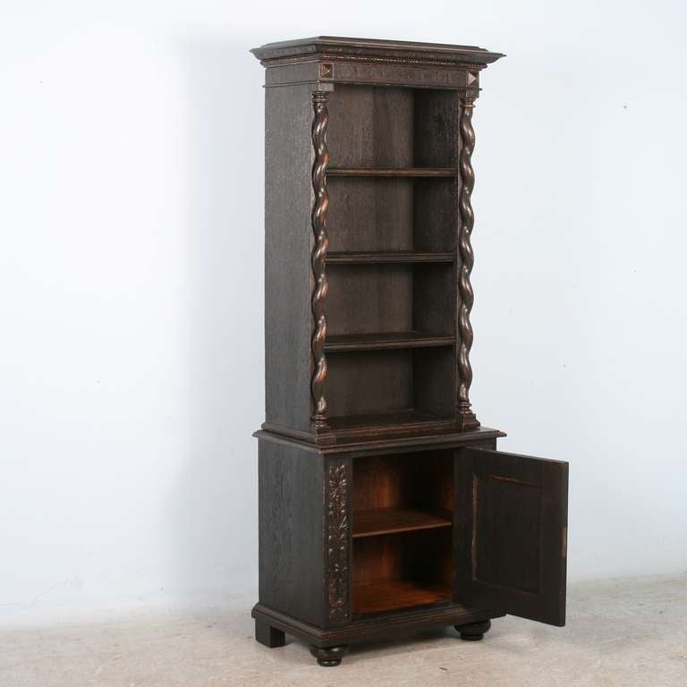 Antique Danish Narrow Carved Black Finish at 1stDibs