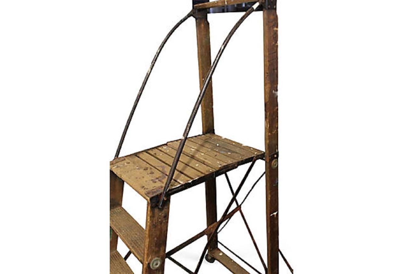 Large Antique American Dry Goods Store Ladder For Sale at 1stDibs