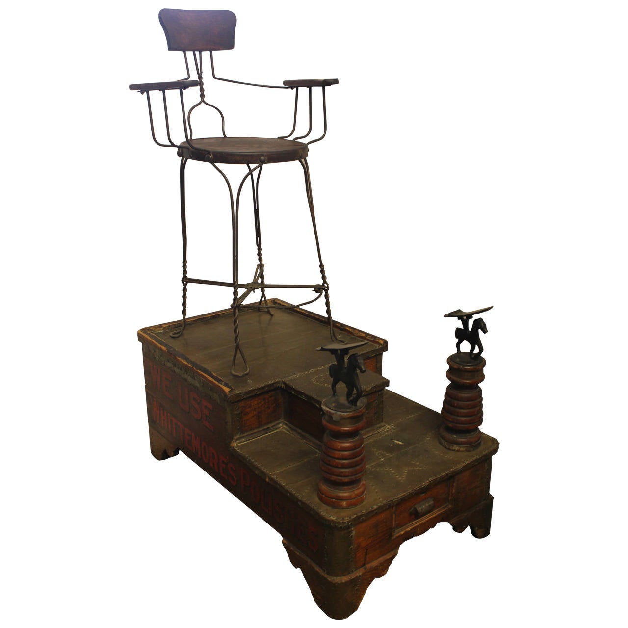Rare Antique Shoe Shine Stand at 1stdibs