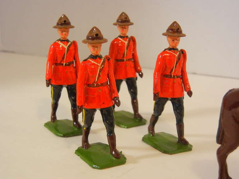 Royal Canadian Mounted Police, 5 Toy Figures by Britians Ltd. at 1stdibs