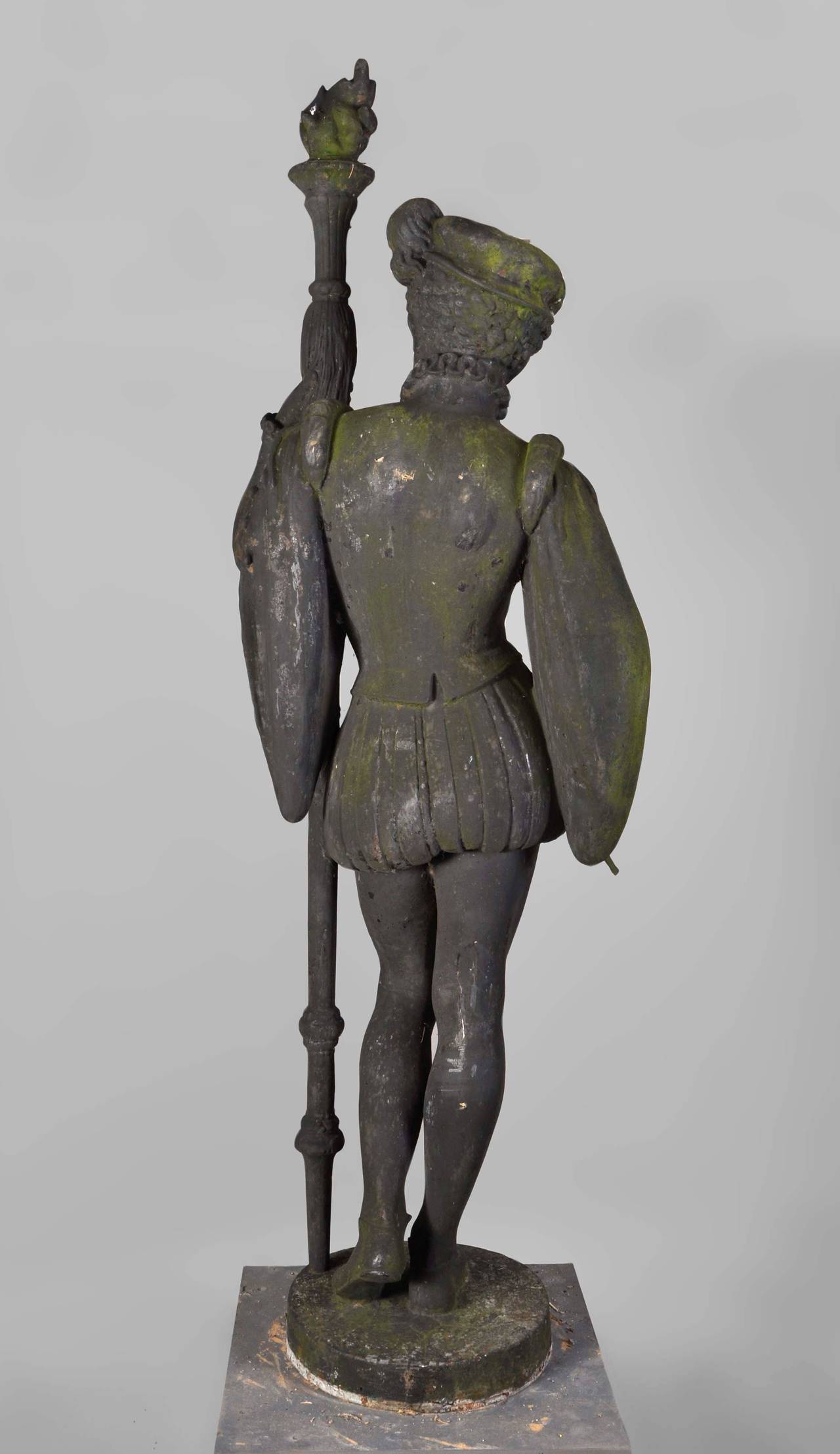 "The Pages," 19th Century Cast Iron Garden Statues from the Tusey