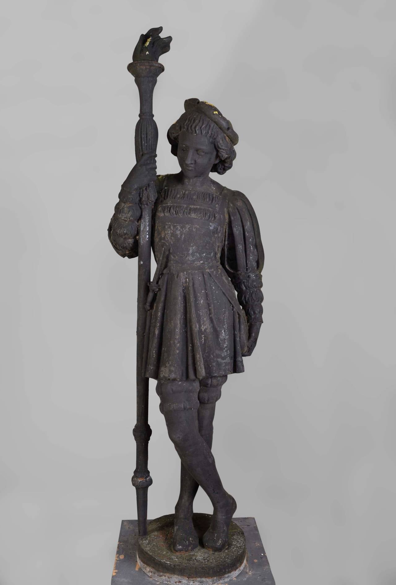 "The Pages," 19th Century Cast Iron Garden Statues from the Tusey