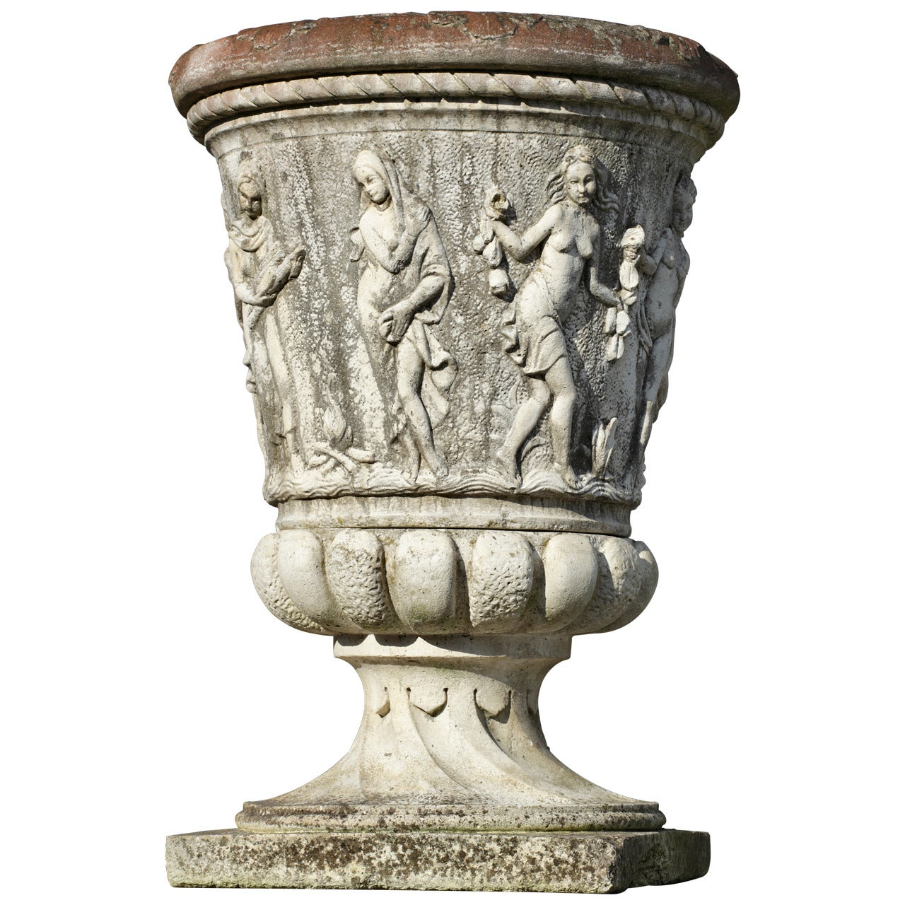Large Garden Cast Iron Urn by Fiske at 1stdibs
