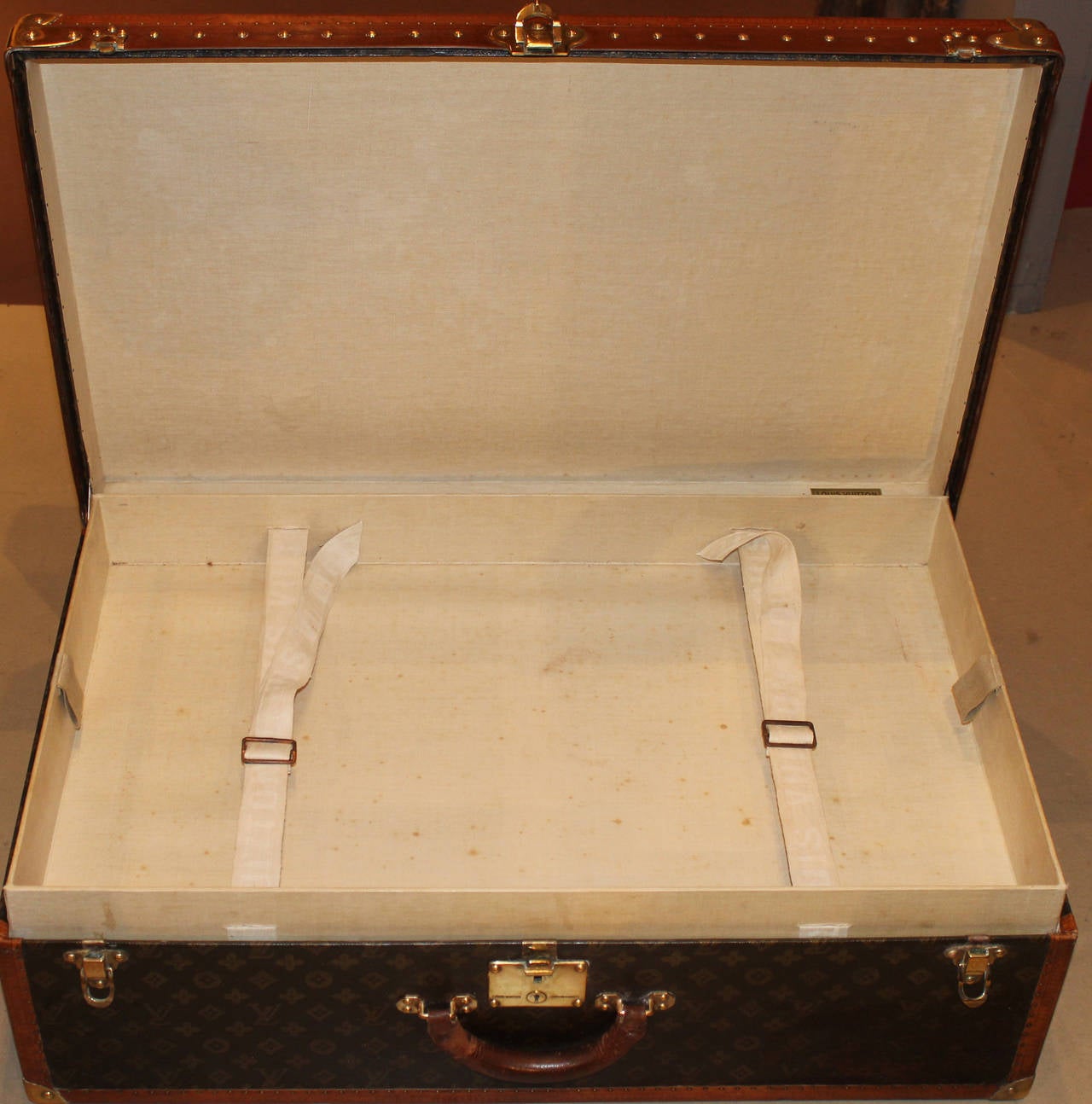Louis Vuitton Hardside Luggage Suitcase with Interior Tray and Key, circa 1950s at 1stdibs