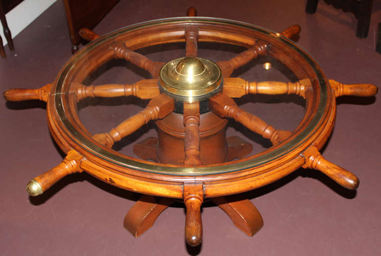19th c Ship's Wheel Coffee Table at 1stDibs ship steering wheel
