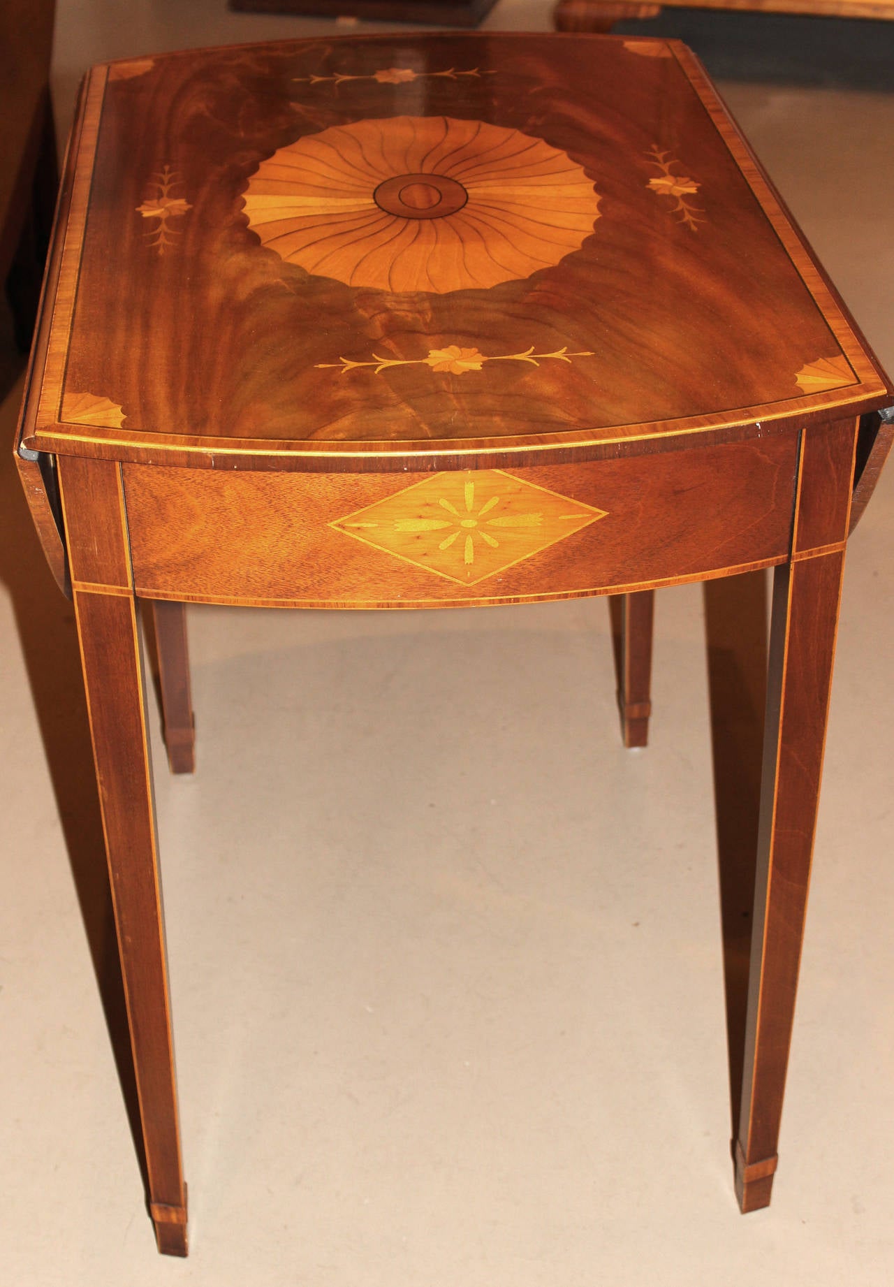 Baker Furniture Inlaid Pembroke Table at 1stdibs