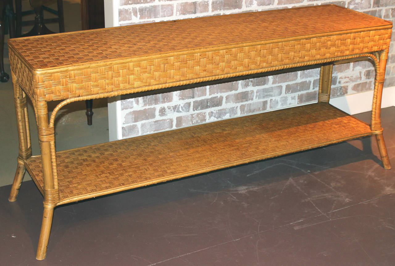 Wicker Console or Sofa Table at 1stDibs