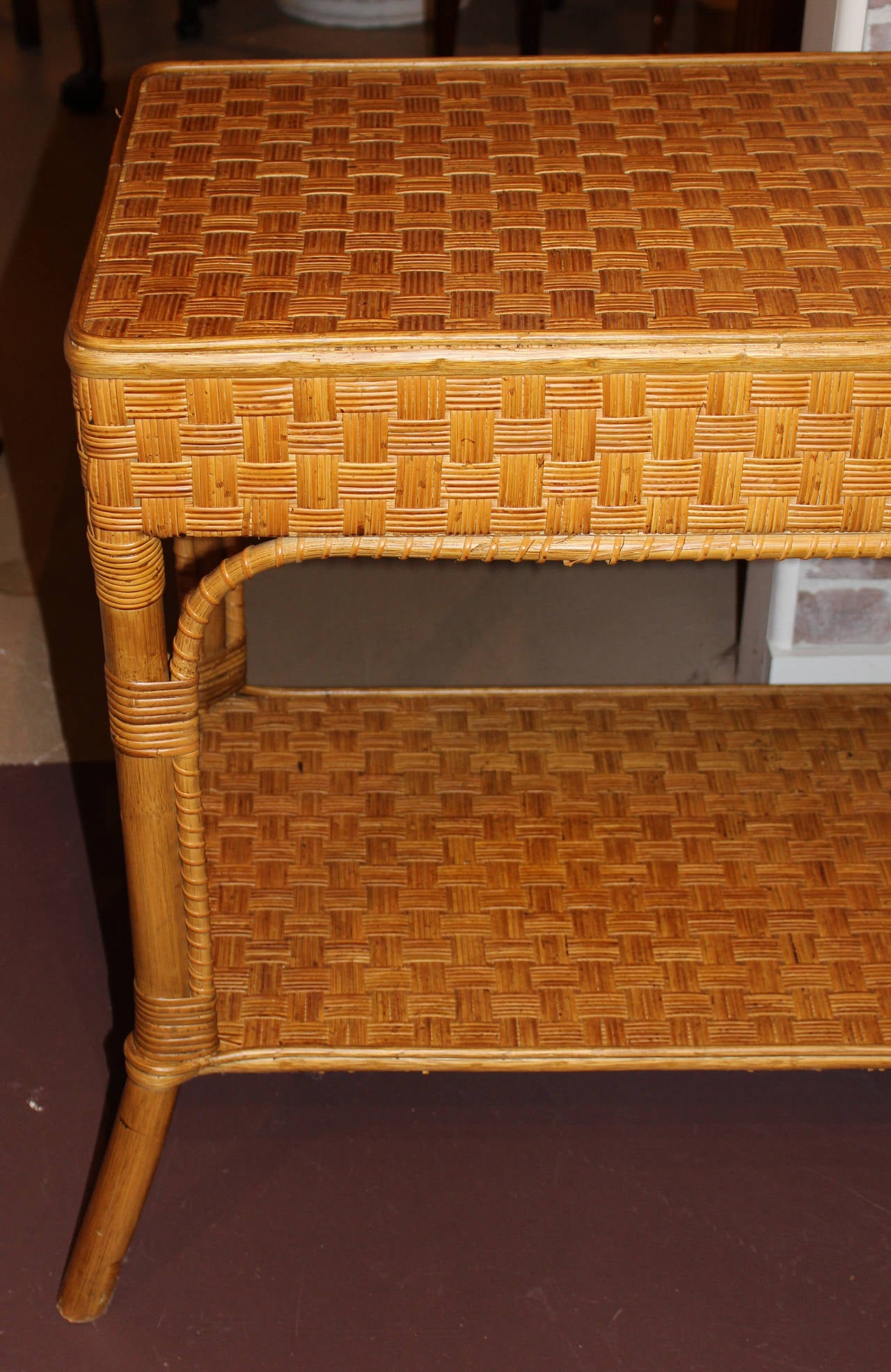 Wicker Console or Sofa Table at 1stDibs