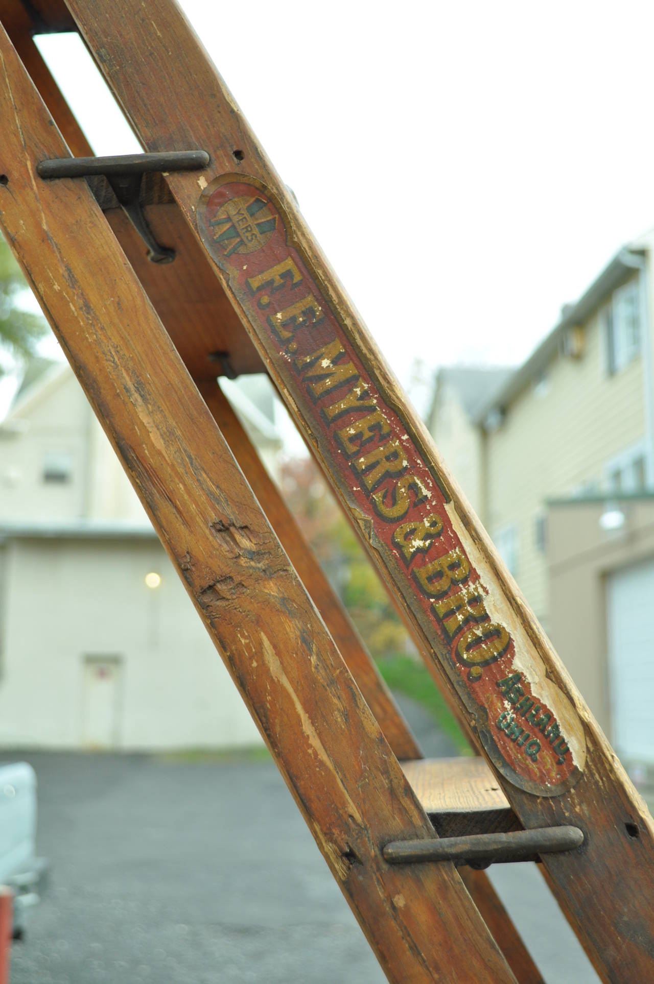 F.E. Myers Bros. Country Store or Library Rustic Ladders with Hardware